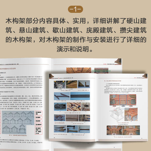 中国传统建筑木作知识入门 北京地区清官式建筑木构架 翼角 中国木构建筑百科全书 中国传统木作技艺应用书籍 传统建筑 古建筑书籍 无 化学工业出版社 9787122390820 商品图1