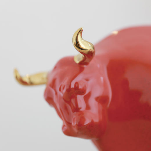 醍醐瓷·金牛聚福 景德镇陶瓷名家金牦牛角摆件礼盒 室内装饰乔迁开业男士送礼领导礼物 原创设计 商品图2