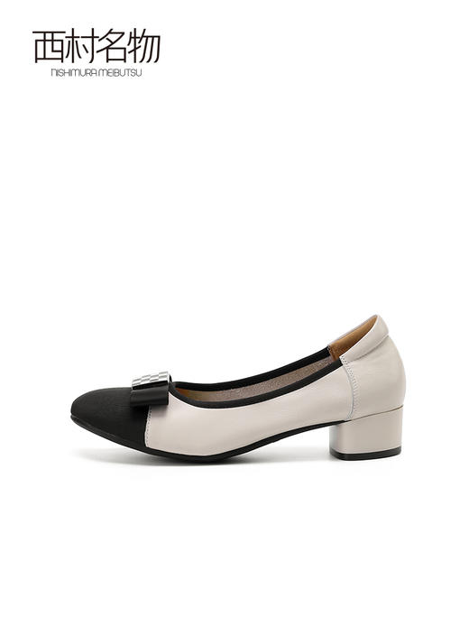 西村名物2022春季新款甜美通勤气质女浅口棋盘格一脚蹬单鞋T22AE19451 商品图1