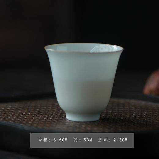 景德镇抱翁堂手工茶杯单个薄胎陶瓷青白釉小铃铛单杯 商品图1