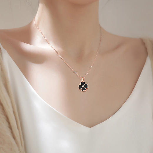 Winy999足银恋心四叶草项链送女友闺蜜节日生日礼物 商品图4