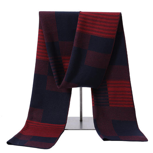 【男士围巾】-韩版冬季保暖时尚风加厚商务针织仿羊绒围脖 商品图1