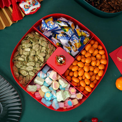 轻奢旋转果盘 结婚过年糖果盒坚果干果盘 多层客厅茶几瓜子零食盘 商品图1