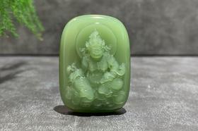 【御珠宫坊】碧玉黄财神牌