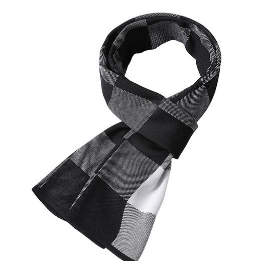 【男士围巾】-秋冬男士加厚保暖经典格子百搭商务针织仿羊绒围脖 商品图4