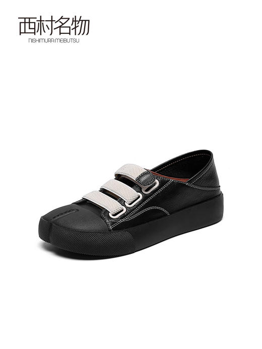 西村名物2022春季新款魔术贴韩版潮女鞋平底搭扣懒人鞋板鞋18581 商品图2