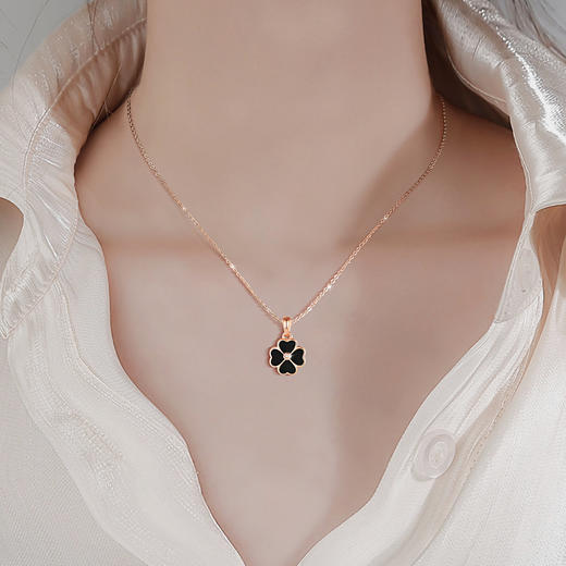 Winy999足银恋心四叶草项链送女友闺蜜节日生日礼物 商品图0