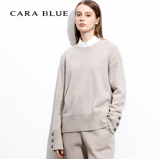CARA时尚简约针织套头衫KB213MKR0007E1 商品图0