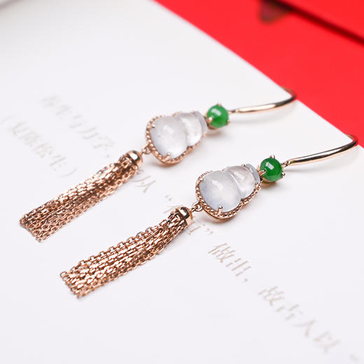 翡翠葫芦流苏耳环【定制】 商品图1
