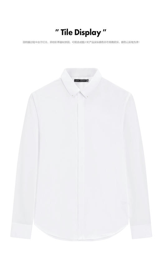 太平鸟男装 春季新款logo纽扣衬衫商务衬衣B1CAC1X24 商品图0