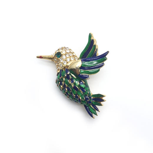 订购10周到｜KJL-Humming Bird-蜂鸟 绿宝石 胸针 ［美国设计师］ 商品图1