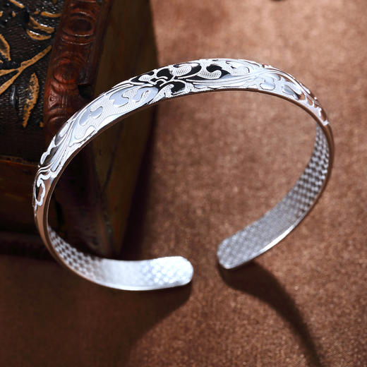 Winy9999足银若水之荷手镯送女友闺蜜节日生日礼物 商品图0