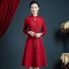 上海旗袍厂JC-62306参加婚礼服秋冬高贵改良旗袍加厚连衣裙 商品缩略图3