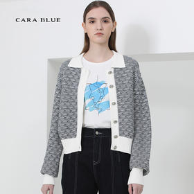 CARA时尚翻领针织开衫KB221MKC0012A1