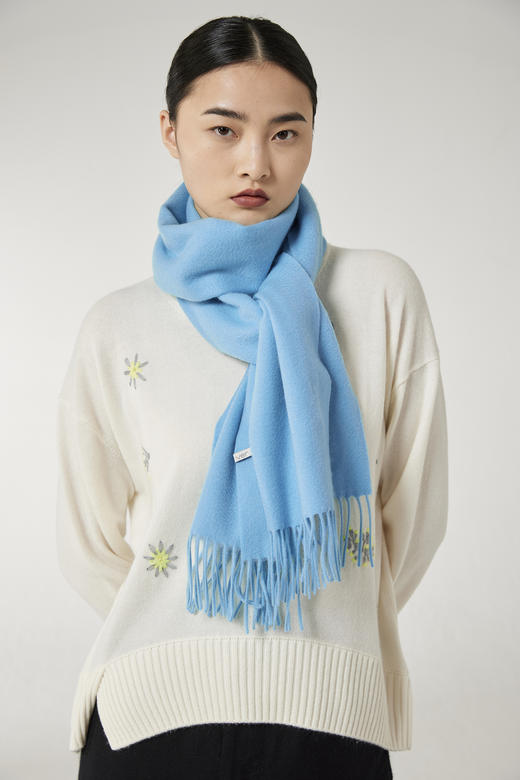 水波纹羊绒长围巾 SJF18P700N 商品图1