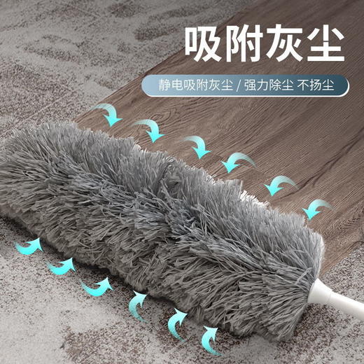 大扫除套装不留死角！伸缩除尘掸】鸡毛掸子缝隙除尘清洁套装大扫除床底吸尘扫灰伸缩防静电除尘掸刷 商品图3