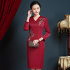 上海旗袍厂JC-62300婚宴装大码连衣裙年轻婚礼礼服高贵丈母娘加绒加厚秋冬 商品缩略图2