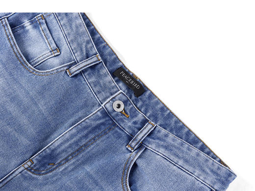 太平鸟男装 潮流韩版休闲蓝色紧身牛仔裤男B2HAC1A04 商品图4