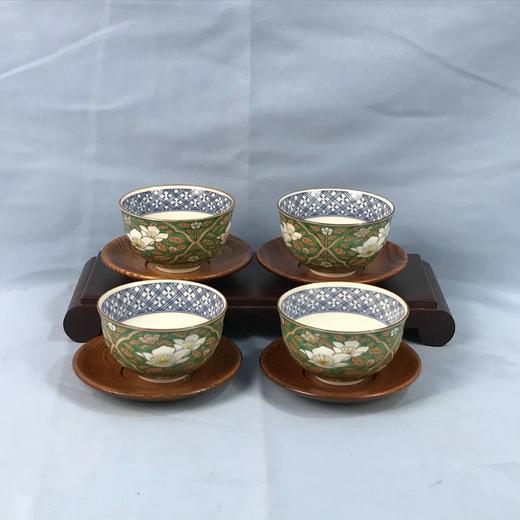 日本醍醐窑茶碗茶托套组 4套装 原盒保留 实物见视频 商品图0