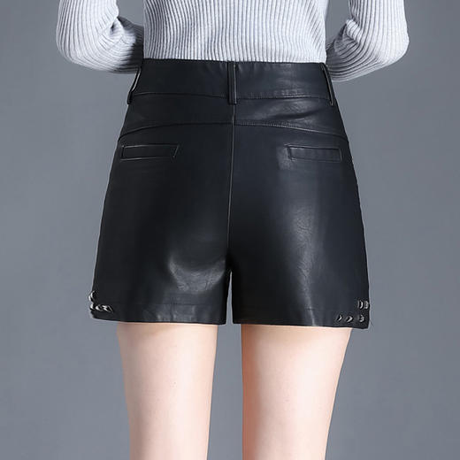 加棉时尚阔腿短裤冬款高腰修身简约休闲气质PU皮靴裤 MYX-OY-950-L 商品图2