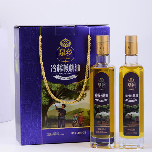 云南玉溪泉乡老磨坊 冷榨核桃油(礼盒玻璃瓶)500ML*2 包邮 商品图6