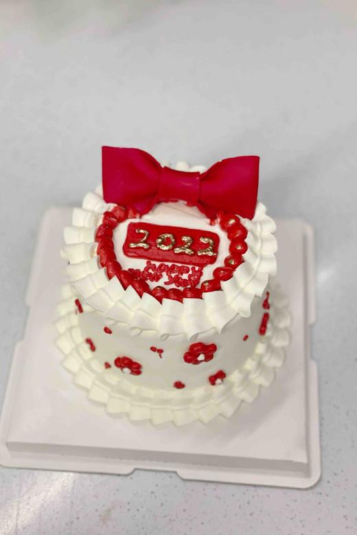 四寸翻糖蝴蝶结新年奶油蛋糕 下单前请仔细阅读商品详情 商品图0