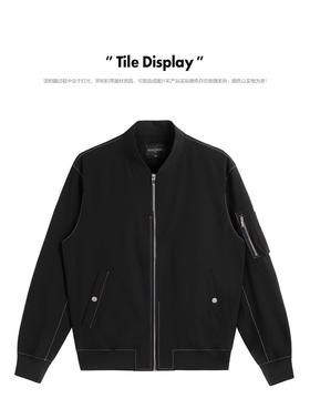 太平鸟男装 2022春季新款棒球领休闲夹克男B1BCC1303