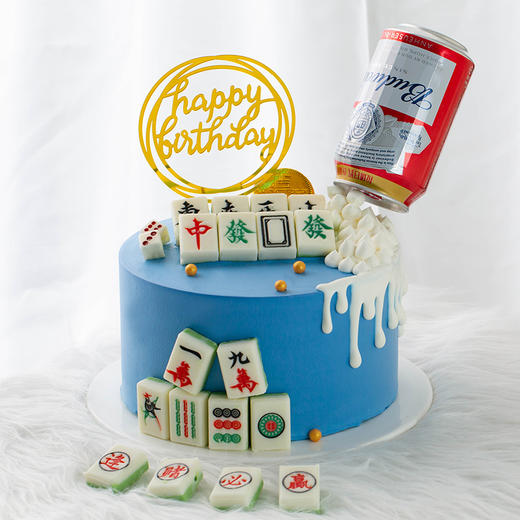 好运连连-红中发财偏爱你-2磅（7寸加高款）【主题蛋糕】 商品图0