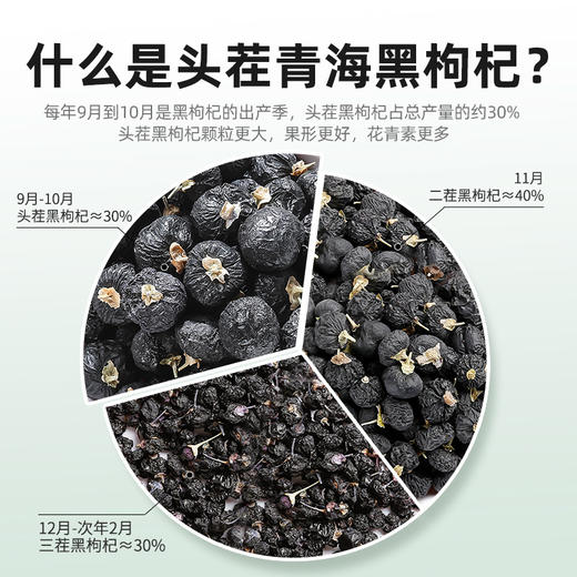 青海黑枸杞牛头果大果280-380粒黑枸杞250g 商品图2