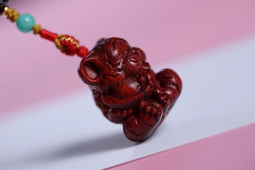 GJXJ0190°招财萌虎紫檀挂件 商品图2