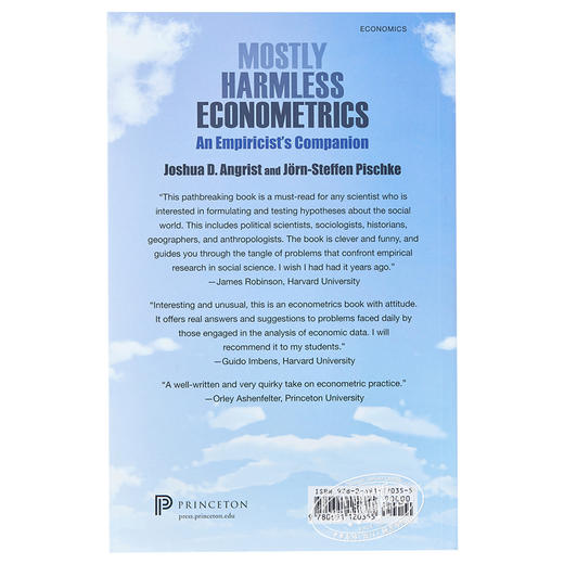 【中商原版】实用计量经济学读本 Mostly Harmless Econometrics An Empiricist's Companion 英文原版 Joshua D Angrist Jörn 商品图1