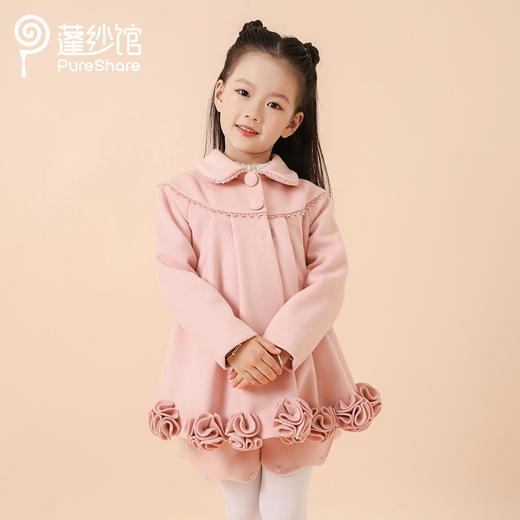 非质量问题不退换   PureShare女童公主裙新款时髦加厚毛呢秋冬款连衣裙-泡芙女孩 商品图1