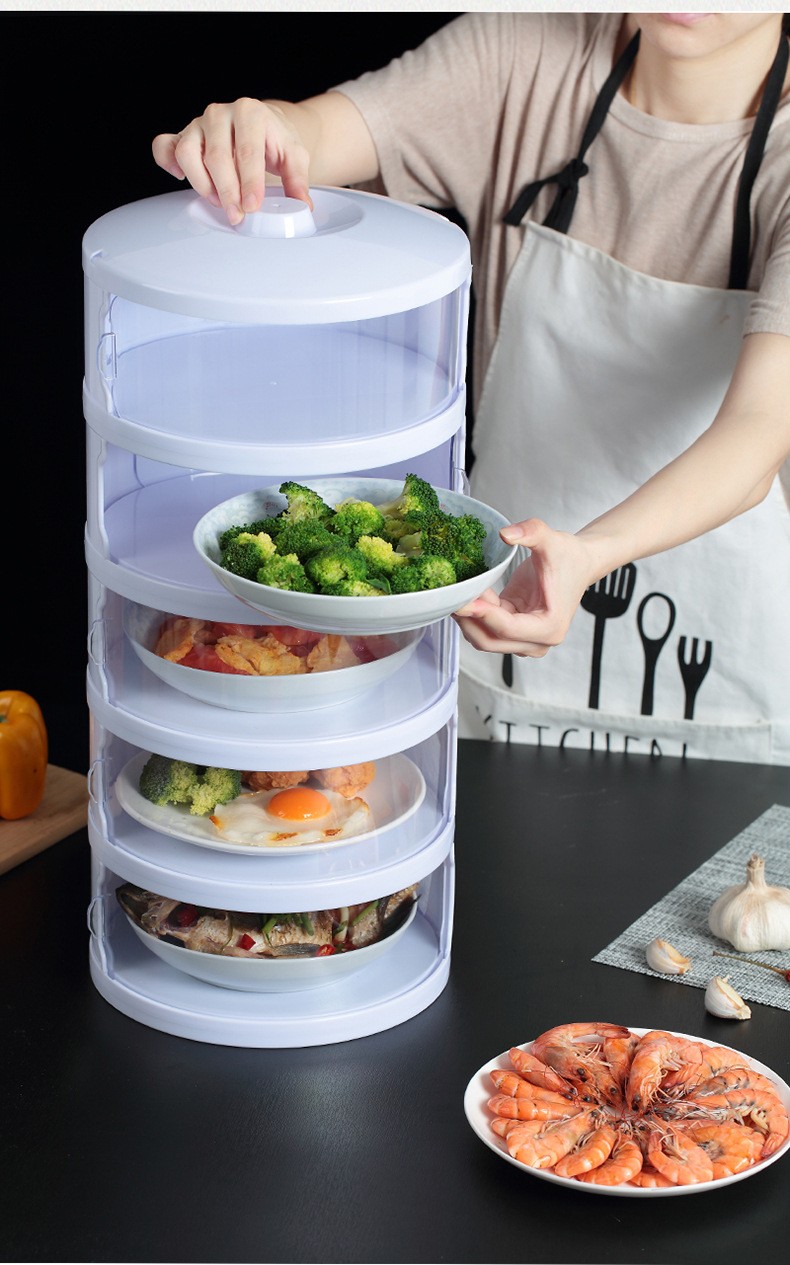 保温菜罩家用透明收纳盒饭菜罩可叠加冬季保鲜防尘剩菜罩食物罩