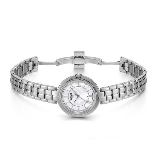 Tissot天梭官方弗拉明戈贝母表盘石英钢带手表女表 商品图2