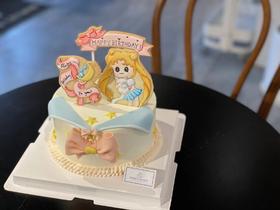 水冰月翻糖＋糖霜饼干奶油蛋糕