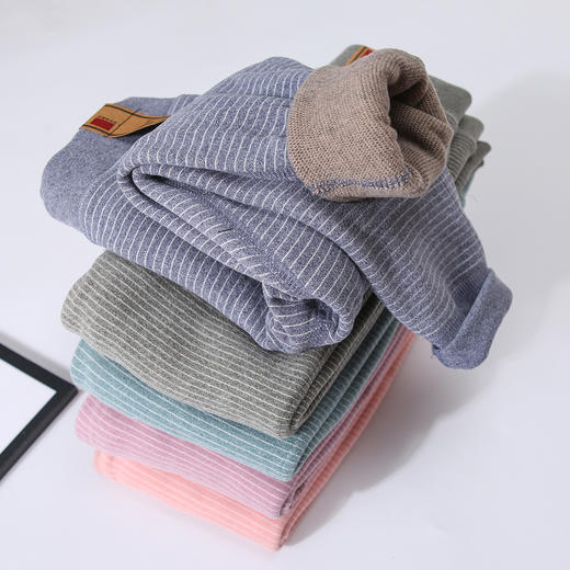 儿童双层条纹小棉裤 发热纤维秋冬保暖条纹双层加厚 商品图2