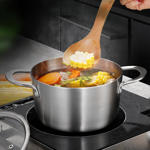 304不锈钢汤锅    加厚奶锅家用小煮锅炖锅煮双耳汤锅燃气电磁炉 商品图4