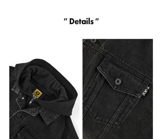 太平鸟男装 小老虎系列连帽渐变牛仔夹克B2BJC1117 商品图2