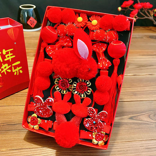 【中国风新年儿童发饰礼盒】过年发夹新年古装头饰女童发卡公主女宝宝古风汉服发饰礼品 商品图10
