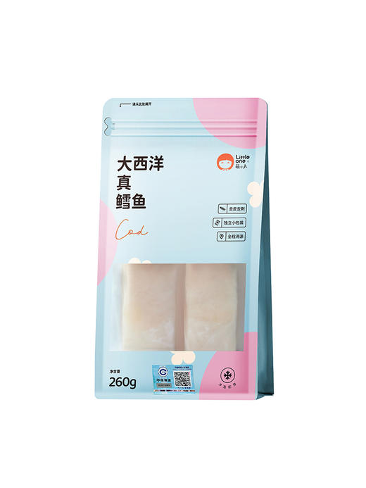 littleone萌小丸大西洋真鳕鱼新鲜冷冻鳕鱼块宝宝婴儿辅食260g 商品图0