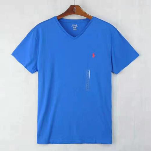 美式休闲 简约百搭 胸前小马标 纯棉V领短袖T恤 加肥加大 特惠 PT-49 商品图1