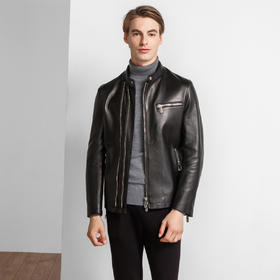 6926324806606    让.路易.雪莱JEAN-LOUIS  SCHERRER  秋冬新品潮流时尚挺括有型保暖男士皮衣  尺码46【瑕疵看图】