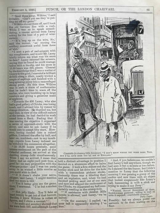 1920年1-6月 英国讽刺漫画杂志《笨拙》 数百幅插图 漆布精装16开 商品图12