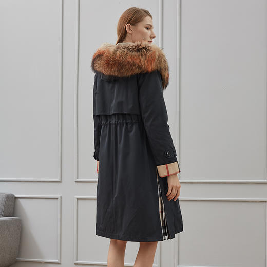 JM007瑟俪（帽子有点变色 咨询客服）高贵风衣皮草个性保暖派克服 商品图2