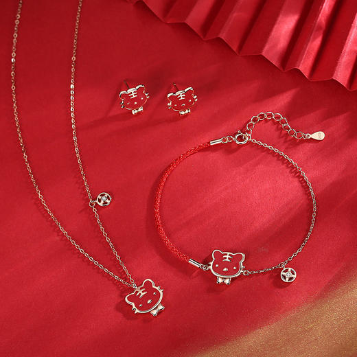 【如虎添亿 虎年生肖礼】虎年生肖纯银手链感温变色国潮萌虎手饰本命年解太岁红绳手绳 商品图3