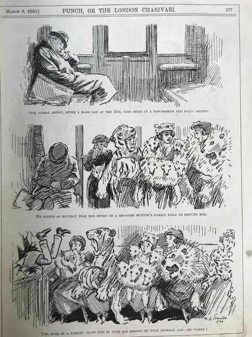 1920年1-6月 英国讽刺漫画杂志《笨拙》 数百幅插图 漆布精装16开 商品图4