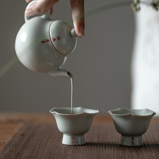 束刻/四季良辰/潘壶古青瓷 手工茶壶功夫茶具泡茶壶单壶 口径4.5cm 高8cm 容量130ml 商品图3