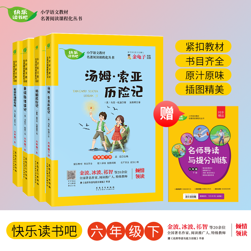 【六年级下册】快乐读书吧（4本套）爱丽丝漫游奇境 鲁滨逊漂流记 骑鹅旅行记 汤姆索亚历险记 小学语文配套名著丛书