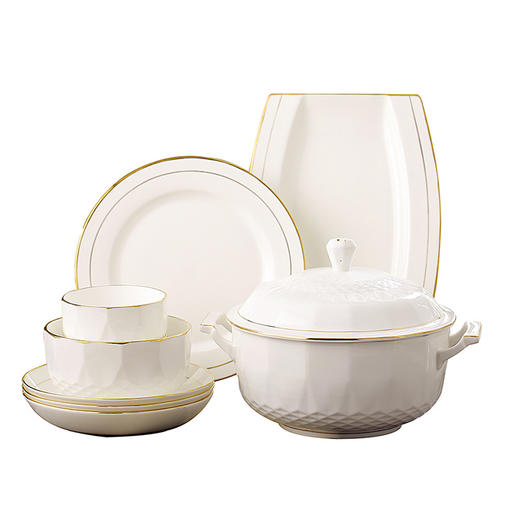 自然醒描金璀璨简奢骨瓷餐具套装TXTX 商品图4