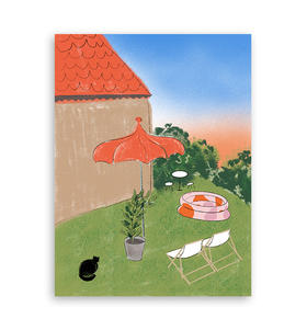 light on『夕阳西下的院子』｜A4插画